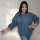 Denim Blouse Cotton 2X